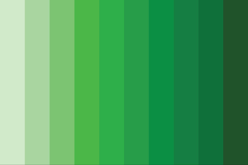 paleta de tons de verde
